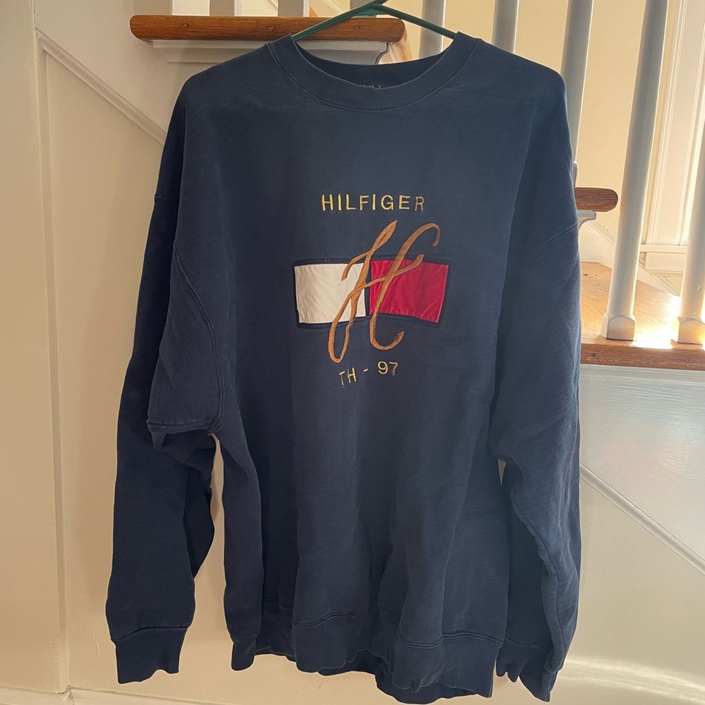 Vintage 97’ xl Tommy Hilfiger blue crewneck
